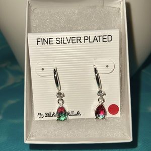 Teardrop shaped dangle earrings